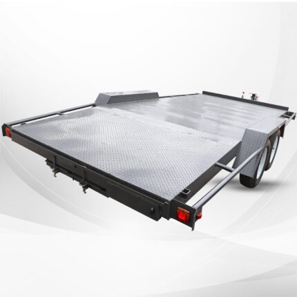 16×6’6″ Tandem Axle Semi Flat Beaver Tail Car Carrier Trailer